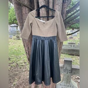Elegant Black and Tan Women's Dress
